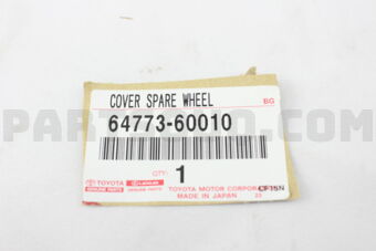 Toyota 6477360010 COVER, SPARE WHEEL, NO.2