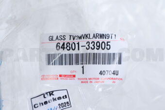 Toyota 6480133905 GLASS, BACK WINDOW
