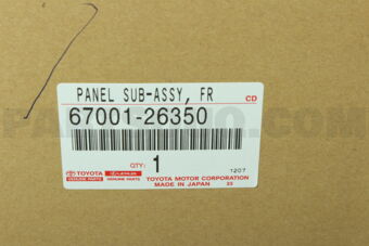 Toyota 6700126350 PANEL SUB-ASSY FR