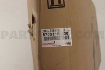 Toyota 6700168030 PANEL SUB-ASSY, FRONT DOOR, RH