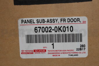 Toyota 670020K010 PANEL SUB-ASSY, FRONT DOOR, LH
