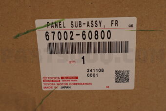 Toyota 6700260800 PANEL SUB-ASSY, FRONT DOOR, LH