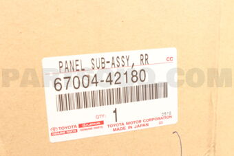 Toyota 6700442180 PANEL SUB-ASSY, REAR DOOR, LH