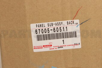Toyota 6700560511 PANEL SUB-ASSY, BACK DOOR, RH