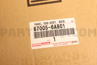 Toyota 670056A801 PANEL SUB-ASSY, BACK DOOR