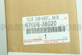 Toyota 6700836020 PANEL SUB-ASSY, BACK DOOR