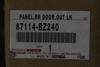 Toyota 67114BZ240 PANEL, REAR DOOR, OUTER LH
