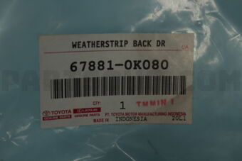 Toyota 678810K080 WEATHERSTRIP, BACK