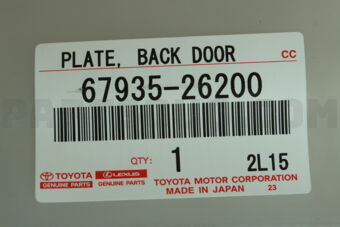 Toyota 6793526200 PLATE, BACK DOOR SCUFF