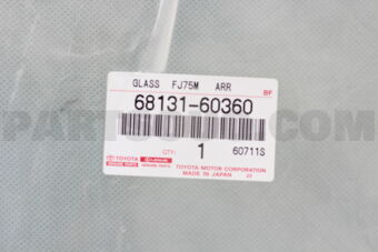 Toyota 6813160360 GLASS, BACK DOOR, RH