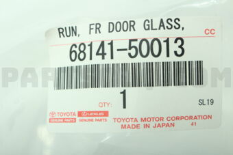 Toyota 6814150013 RUN, FRONT DOOR GLASS, RH