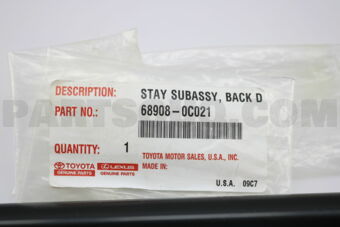 Toyota 689080C021 STAY SUB-ASSY, BACK DOOR DAMPER, LH