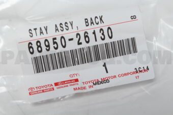 Toyota 6895026130 STAY ASSY, BACK