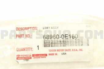 Toyota 689600E160 STAY ASSY BACK