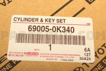 Toyota 690050K340 CYLINDER SET, LOCK