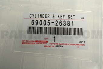 Toyota 6900526381 CYLINDER SET, LOCK