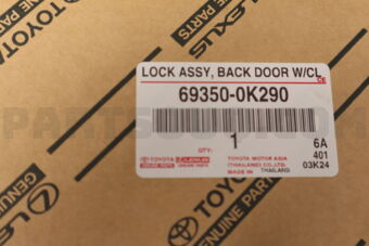 Toyota 693500K290 LOCK ASSY, BACK DOOR