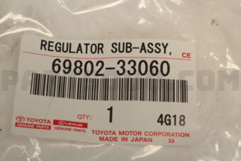Toyota 6980233060 REGULATOR SUB-ASSY, FRONT DOOR WINDOW, LH
