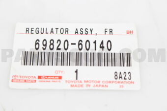 Toyota 6982060140 REGULATOR SUB-ASSY, FRONT DOOR WINDOW, LH