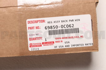 Toyota 698500C062 REGULATOR ASSY, BACK DOOR POWER WINDOW