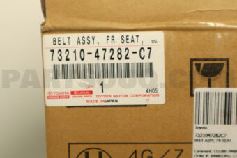 Toyota 7321047282C7 BELT ASSY, FR SEAT