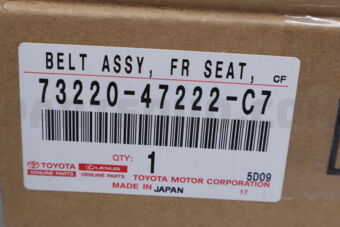 Toyota 7322047222C7 BELT ASSY, FR SEAT