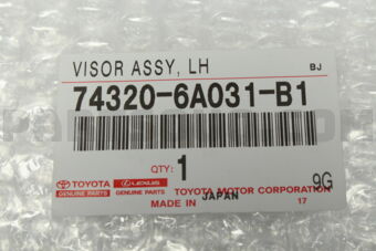 Toyota 743206A031B1 VISOR ASSY, LH