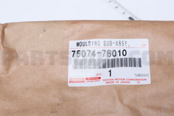 Toyota 7507478010 MOULDING SUB-ASSY, FRONT DOOR, OUTSIDE LOWER LH