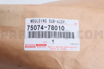 Toyota 7507478010 MOULDING SUB-ASSY, FRONT DOOR, OUTSIDE LOWER LH