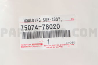 Toyota 7507478020 MOULDING SUB-ASSY