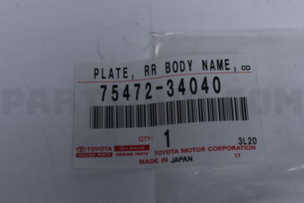 Toyota 7547234040 PLATE, FRONT FENDER, RH