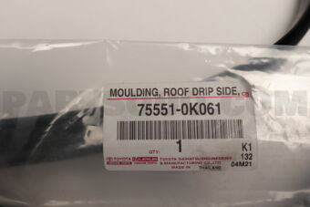 Toyota 755510K061 MOULDING, ROOF DRIP SIDE FINISH, RH
