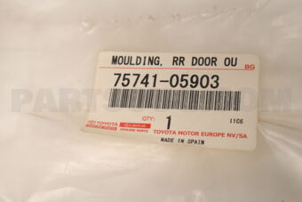 Toyota 7574105903 MOULDING, REAR DOOR, OUTSIDE RH