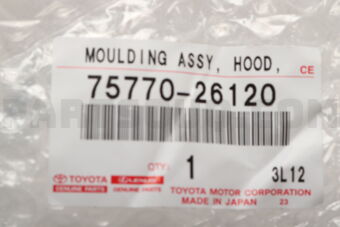 Toyota 7577026120 MOULDING ASSY HOOD