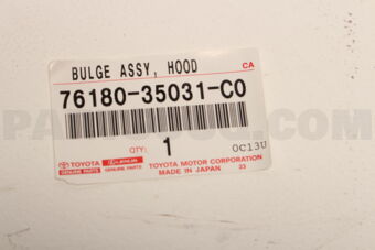 Toyota 7618035031C0 BULGE ASSY, HOOD
