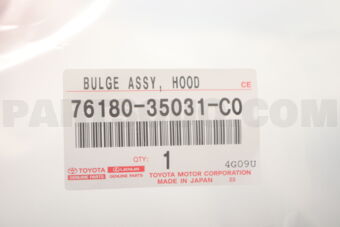 Toyota 7618035031C0 BULGE ASSY, HOOD