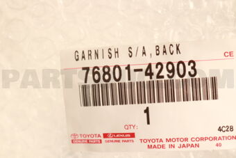 Toyota 7680142903 GARNISH S/A BACK