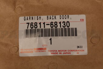 Toyota 7681168130 GARNISH, BACK DOOR, OUTSIDE