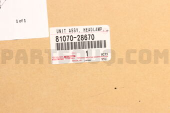 Toyota 8107028670 UNIT ASSY, HEADLAMP, LH
