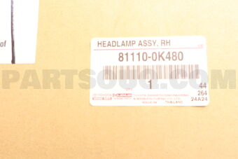 Toyota 811100K480 HEADLAMP ASSY, RH