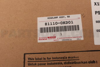 Toyota 811100KD01 HEADLAMP ASSY, RH