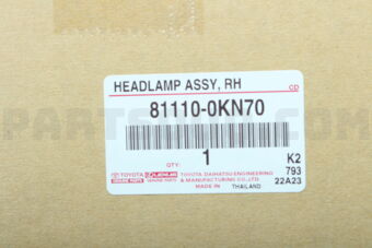 Toyota 811100KN70 HEADLAMP ASSY RH