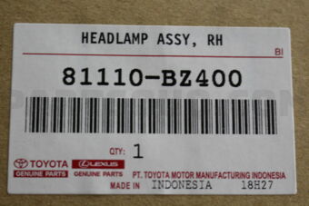Toyota 81110BZ400 HEADLAMP ASSY RH