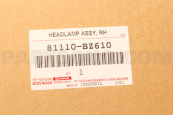 Toyota 81110BZ610 HEADLAMP ASSY RH