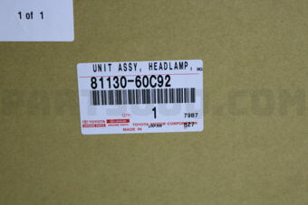 Toyota 8113060C92 UNIT ASSY, HEADLAMP, RH