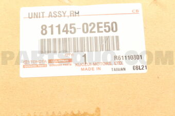 Toyota 8114502E50 UNIT ASSY, HEADLAMP, RH