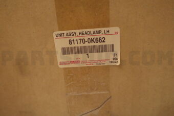 Toyota 811700K662 UNIT ASSY HEADLAMP