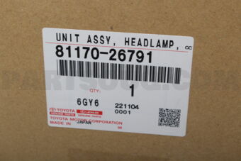 Toyota 8117026791 UNIT ASSY, HEADLAMP