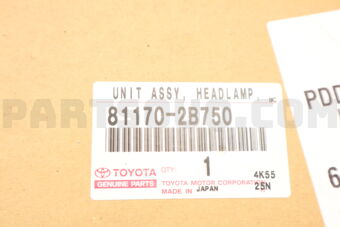 Toyota 811702B750 UNIT ASSY, HEADLAMP, LH
