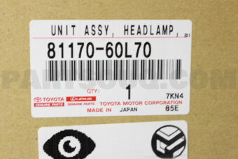Toyota 8117060L70 UNIT ASSY HEADLAMP